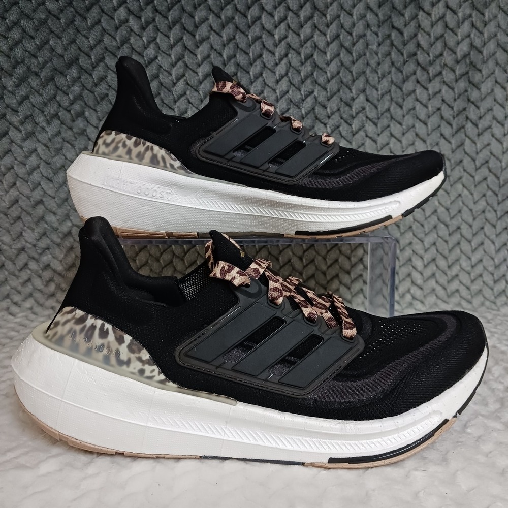 Adidas UltraBoost Light Black Leopard Women's Walking Running Shoes Size 7.5